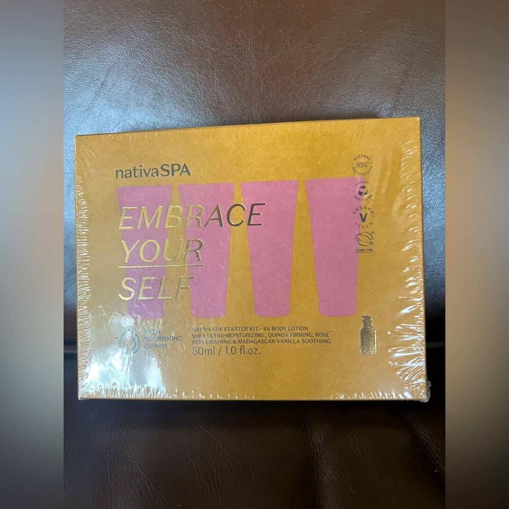 NEW IN SEALED PACKAGE NativaSpa Embrace Yourself Starter Kit 4 Body Lotions